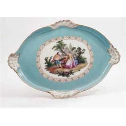 A 19th century Meissen tray painted with...