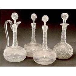 A pair of Victorian cut glass wine...