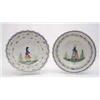 Image 1 : A pair of 19th century Quimper faience bowls...