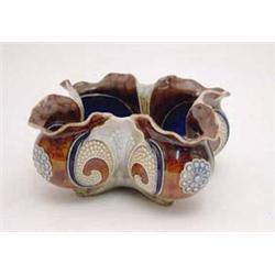 A Doulton Lambeth quatre lobed bowl of petal...