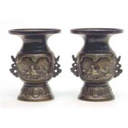 A pair of early 20th century Chinese bronze...