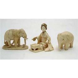 An early 20th century Japanese carved ivory...