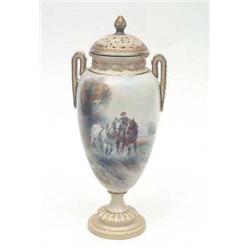 A Royal Worcester 2-handled vase and...
