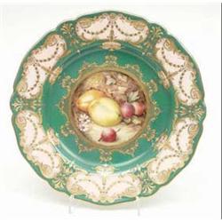 A Royal Worcester cabinet plate with fruit...