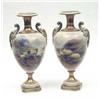 Image 1 : A pair of Royal Worcester vases with scroll...