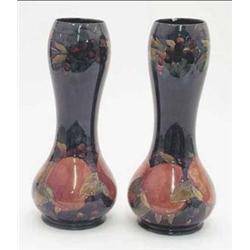 A pair of Moorcroft waisted bulbous vases...