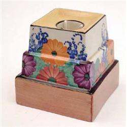 A Clarice Cliff gayday pattern stepped dwarf...