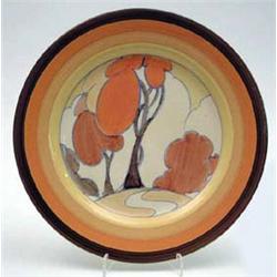 A Clarice Cliff orange Autumn pattern plate,...