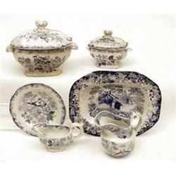 A Victorian childs blue and white composite...