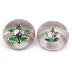 A Clichy style paperweight with 3 flower...