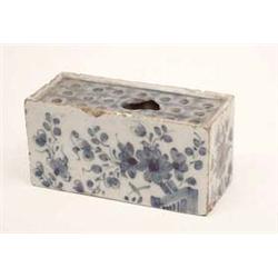 An 18th century Delft blue and white flower...