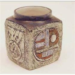 A Troika vase of square form with abstract...