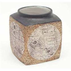 A Troika vase of square form with abstract...