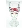 Image 1 : A Bohemian faceted glass goblet with ruby...