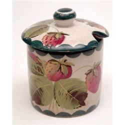 A Wemyss preserve jar and cover painted with...