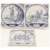 Image 1 : A set of 3 18th century Delft blue and white...