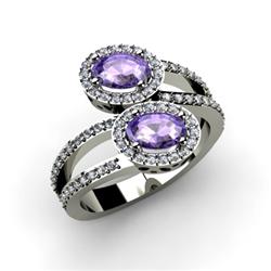 Tanzanite 1.29 ctw & Diamond Ring 14kt W/Y  Gold