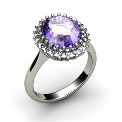 Tanzanite 5.72 ctw & Diamond Ring 18kt W/Y  Gold