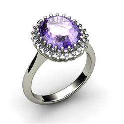 Tanzanite 5.72 ctw & Diamond Ring 14kt W/Y  Gold