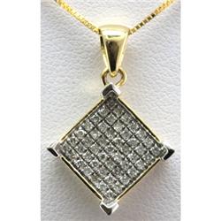 Genuine 0.28ctw Round Cut Diamond Invisible Type Pendant 10k White Gold or Yellow Gold, 1.69g