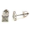 Image 1 : Genuine 0.06ctw Round Cut Diamond Invisible Type Earring 10k White Gold Screw back, 0.64g