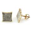 Image 1 : Genuine 0.33ctw Round Cut Diamond Invisible Type Earring 10k Yellow Gold Screw back, 1.22g