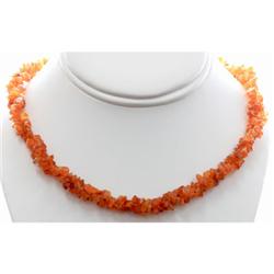Natural Cornoline Semi Precious Stone Twisted Design Necklace with clasp