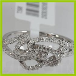 Genuine  0.52 ctw Diamond Ring 18KT White Gold