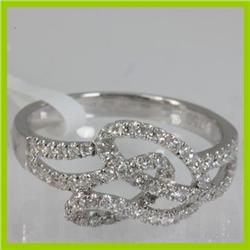 Genuine  0.56 ctw Diamond Ring 18KT White Gold