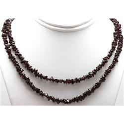 Natural Garnet 34  inches Single Row Necklace no clasp
