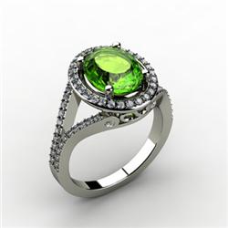 Periodt 3.08 ctw & Diamond Ring 14kt W/Y  Gold