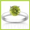 Image 1 : Genuine 1.25 ctw Peridot Solitaire Ring 14kt Gold-White