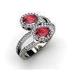 Image 1 : Ruby 1.53 ctw & Diamond Ring 18kt W/Y  Gold