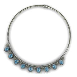 Genuine 17.29 ctw Topaz Necklace 16.5 inches 18k W/Y Gold