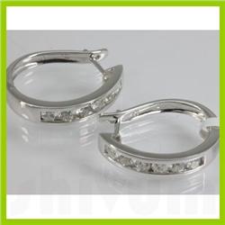 Genuine  1.05 ctw Diamond Earring 18KT White  Gold