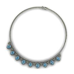 Genuine 17.29 ctw Topaz Necklace 16.5 inches 14k W/Y Gold