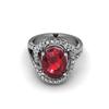 Image 3 : Ruby 4.92 ctw & Diamond Ring 18kt W/Y  Gold