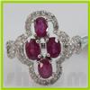 Image 1 : Genuine 3.2 ctw 18k Ruby & Diamond White Gold Ring