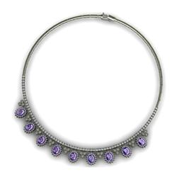 Genuine 15.04 ctw Tanzanite Necklace 16.5 inches 18k W/Y Gold