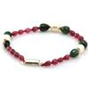 Image 1 : Natural Ruby, Emerald Teardrop Bracelet and Pearl 59.91ctw brass clasp