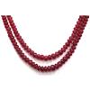 Image 2 : Natural Ruby Round  Beads Necklace w/brass clasp