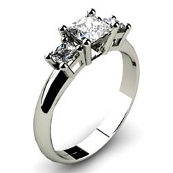 1.00 ctw Princess cut Three Stone Diamond Ring, G-H, SI-I