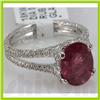 Image 2 : Genuine 4.58 ctw 18k Ruby & Diamond White Gold Ring