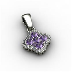 Genuine 0.66 ctw Tanzanite & Diamond Pendant 14kt W/Y Gold 14kt 2.75g