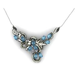 Genuine 5.94 ctw Topaz Necklace 16.5 inches 18k W/Y Gold