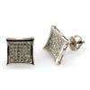 Image 1 : Genuine 0.27ctw Round Cut Diamond Invisible Type Earring 10k White Gold Screw back, 1.67g