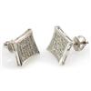 Image 2 : Genuine 0.27ctw Round Cut Diamond Invisible Type Earring 10k White Gold Screw back, 1.67g