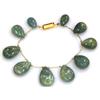Image 1 : Natural Milky Calm Green Aquamarine Smooth Pear Shape Briolettes Stringing Bracelet 177ctw with bras