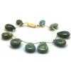 Image 2 : Natural Milky Calm Green Aquamarine Smooth Pear Shape Briolettes Stringing Bracelet 177ctw with bras