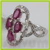 Image 3 : Genuine 3.2 ctw 18k Ruby & Diamond White Gold Ring